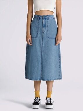 New Vans Union Denim Carpenter 100% Cotton Skirt Blue Size 32